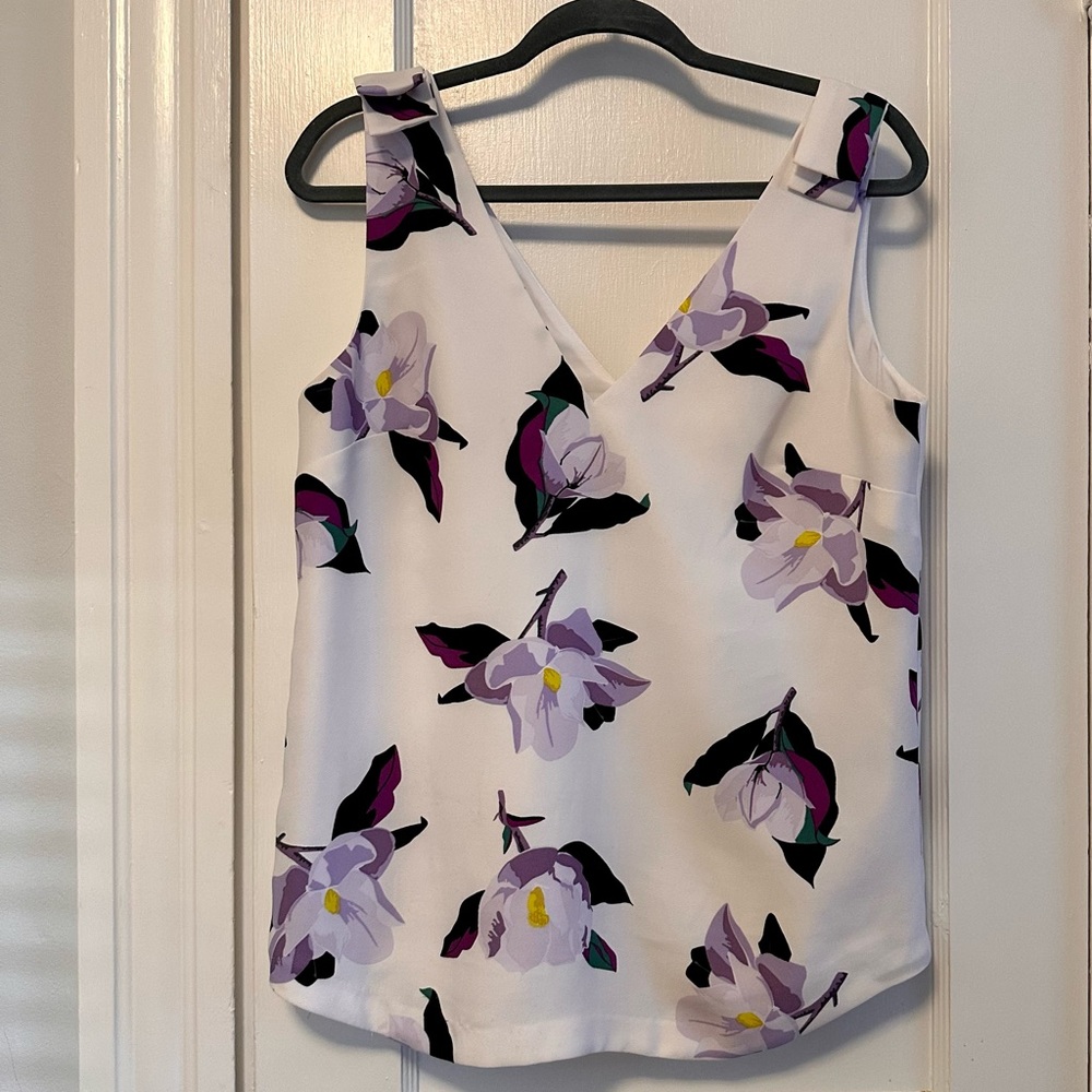 Sleeveless floral blouse